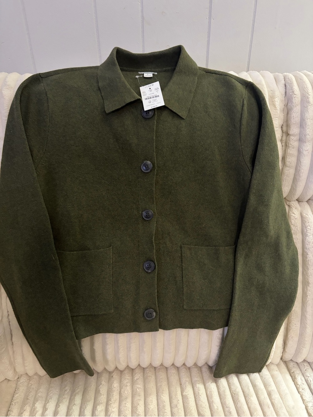 J CREW 100% COTTON NWT Button-Front Women's KNIT cardigan